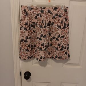 LOFT Pink Floral Linen Blend  Skirt. XS.